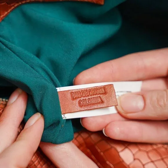 NWOT VELEZ Metallic Orange Leather Shoulder Bag - Picture 7 of 12